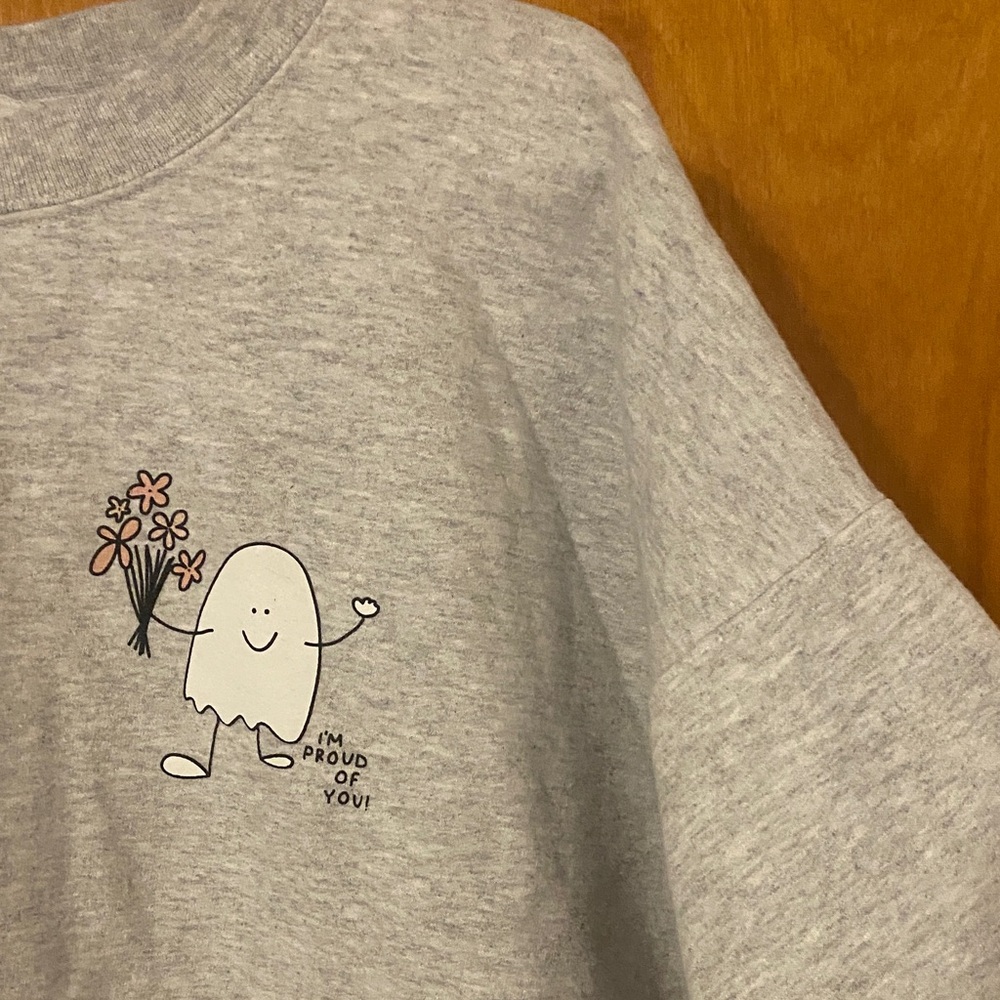Gray Ghost Graphic Women's Crewneck Pullover - Picture 9 of 16